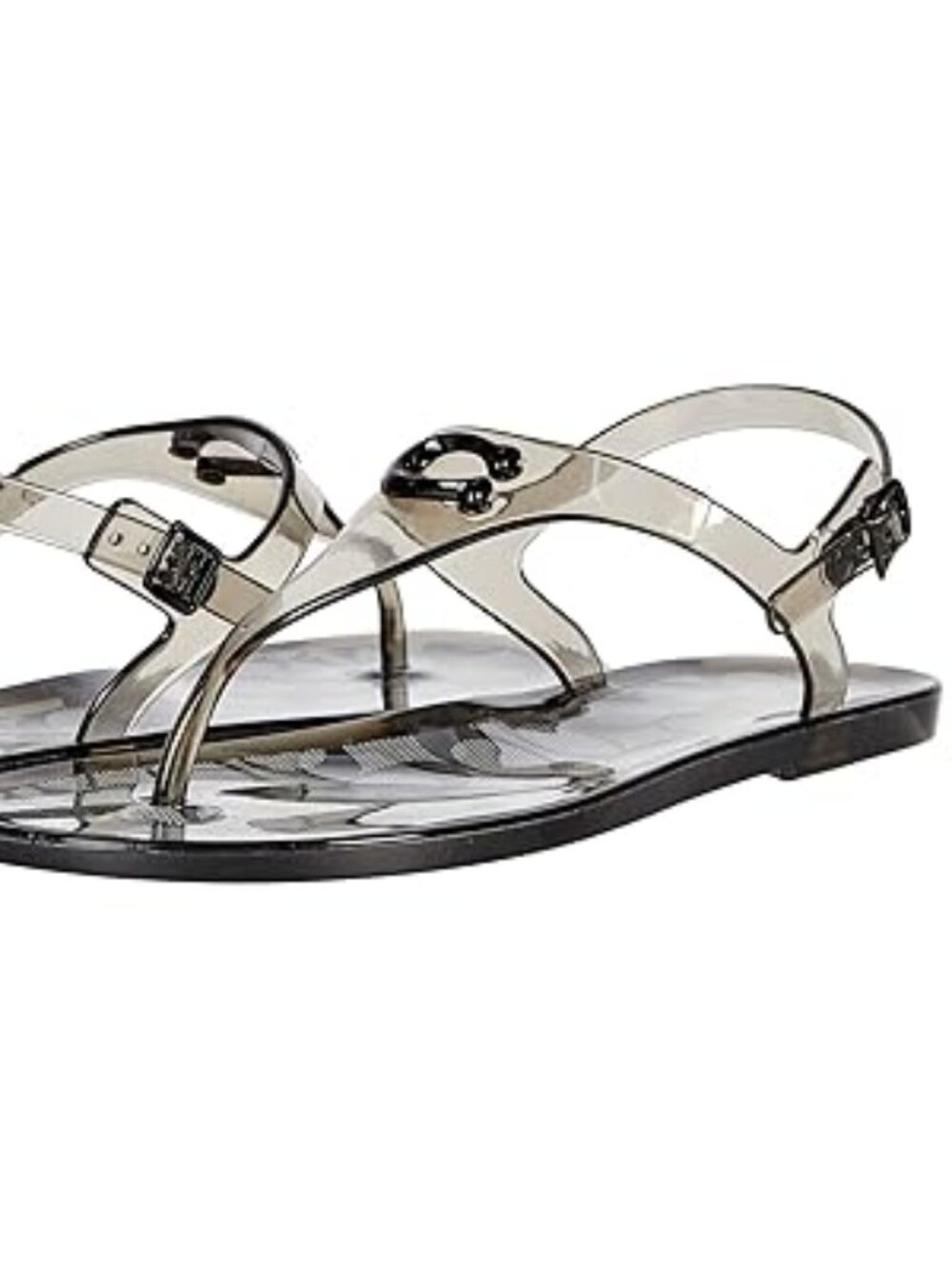 Coach Natalee Transparent Jelly Sandals Black Rubber Size 6 - Picture 2 of 3
